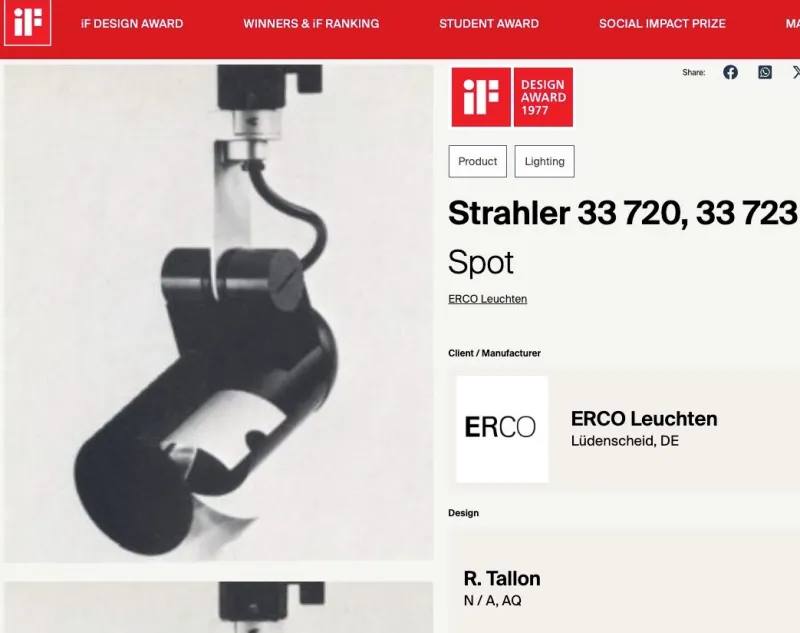 Discount Pamono 33 720 Track Spotlight by Roger Tallon for Erco, 1970s