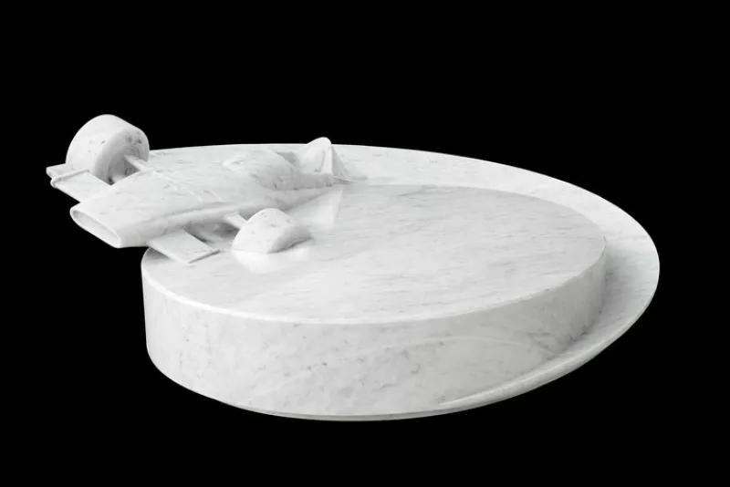 Pamono 312 B Sculptural Coffee Table in White Marble by Barberini & Gunnell> Tables