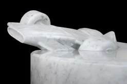 Pamono 312 B Sculptural Coffee Table in White Marble by Barberini & Gunnell><noscript><img width=