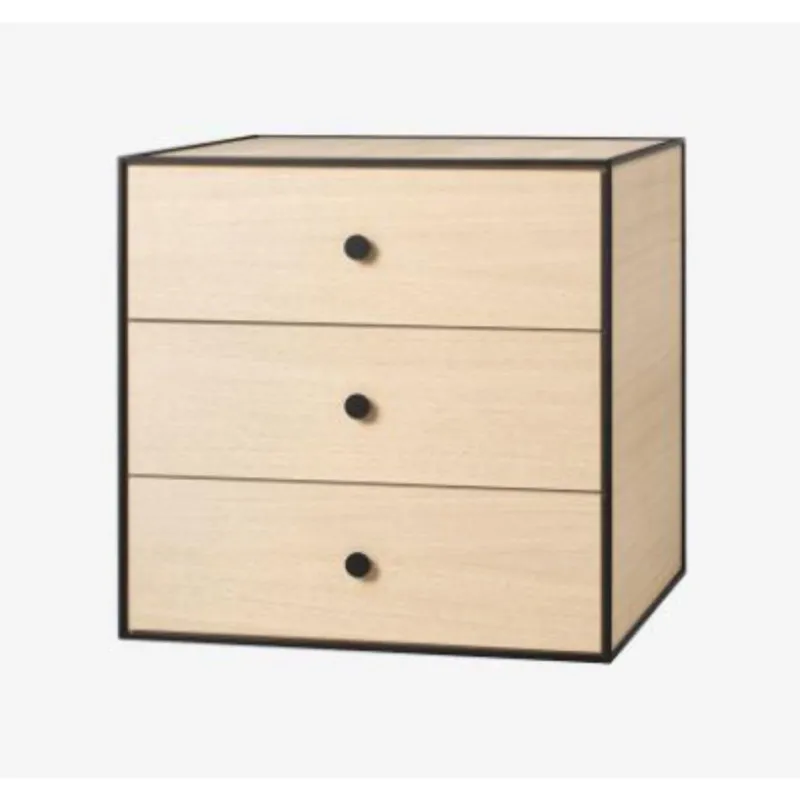 Pamono 49 Black Ash Frame Box with 3 Drawers by Lassen> Trunks, Crates & Baskets