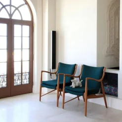 New Pamono 45 Chair in Wood and Black Leather by Finn Juhl