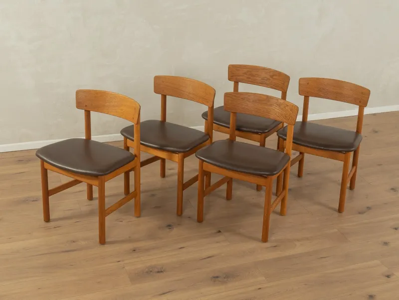 Pamono 3236 Dining Chairs by Børge Mogensen for Fredericia, 1950s, Set of 5> Dining Tables & Sets