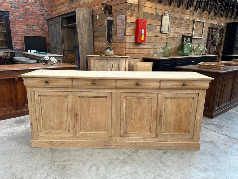 Pamono 4 Door Elm Sideboard, 19th Century> Sideboards & Buffets