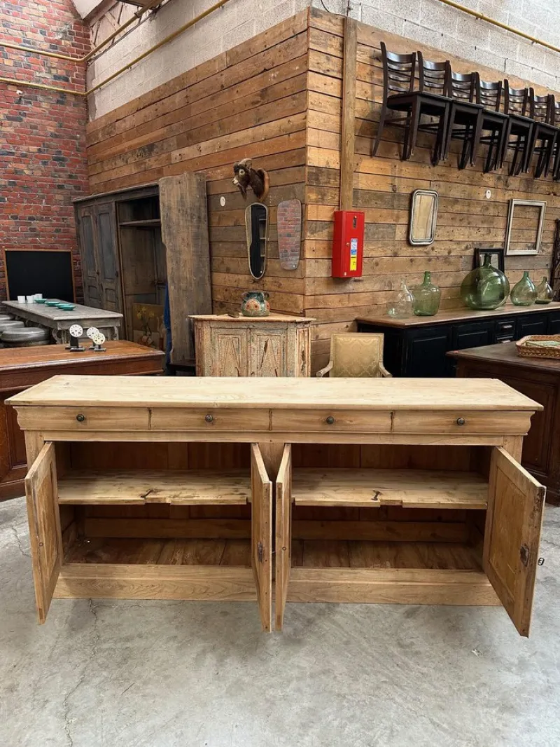 Pamono 4 Door Elm Sideboard, 19th Century> Sideboards & Buffets