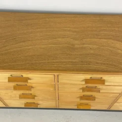 Pamono 16 Drawer Oak Shop Counter, 1950s><noscript><img width=