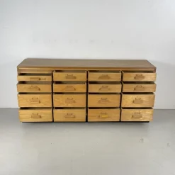 Pamono 16 Drawer Oak Shop Counter, 1950s><noscript><img width=
