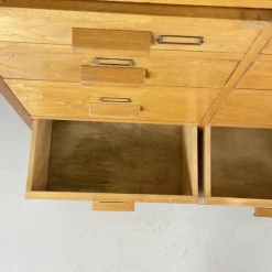 Pamono 16 Drawer Oak Shop Counter, 1950s><noscript><img width=