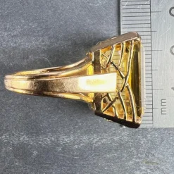 Pamono 18 Karat Cocktail Ring with Citrine, 1940s