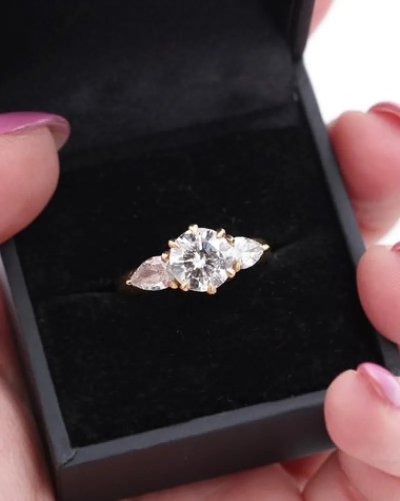 Pamono 18 Karat Gold and Diamond Engagement Ring> Rings