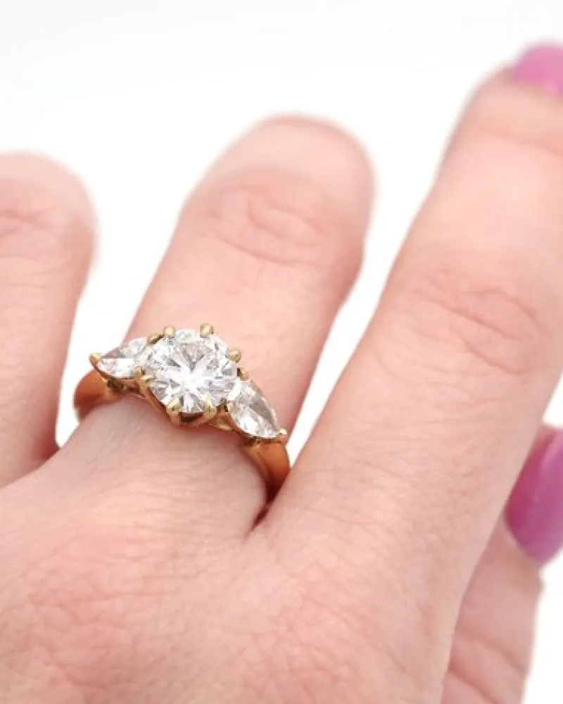 Pamono 18 Karat Gold and Diamond Engagement Ring> Rings