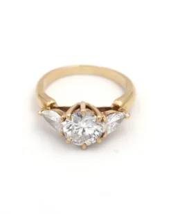 Pamono 18 Karat Gold and Diamond Engagement Ring><noscript><img width=