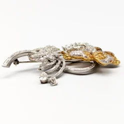 New Pamono 18 Karat Gold Brooch with Moissanites