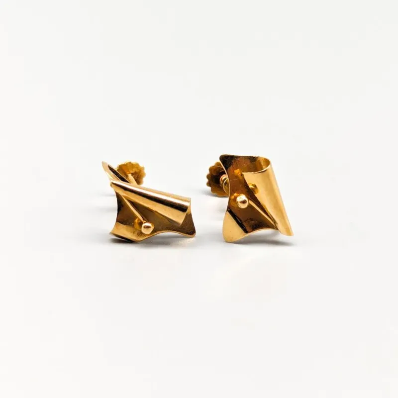 Pamono 18 Karat Gold Earrings, Set of 2> Earrings