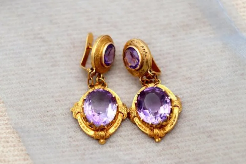 Hot Pamono 18 Karat Gold Earrings with Reliefs, Set of 2