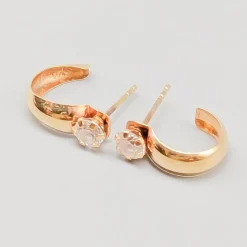 Pamono 18 Karat Gold Earrings with Stones, Set of 2> Earrings