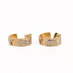 Pamono 18 Karat Gold Earrings with Tigers, Set of 2