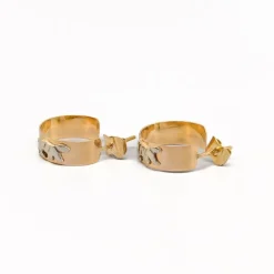 Pamono 18 Karat Gold Earrings with Tigers, Set of 2