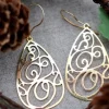 Sale Pamono 18 Karat Gold Earrings with Cutouts, Set of 2