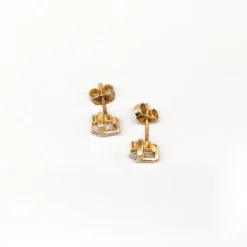 New Pamono 14 Karat Gold Earrings with Stones, Set of 2