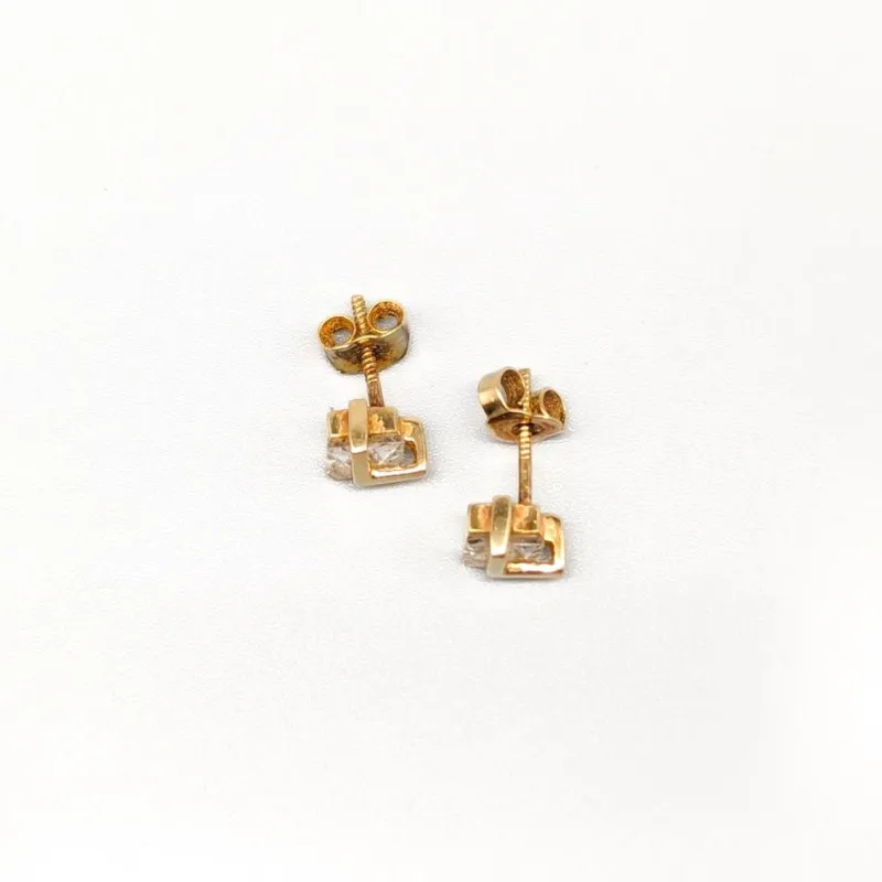 New Pamono 14 Karat Gold Earrings with Stones, Set of 2