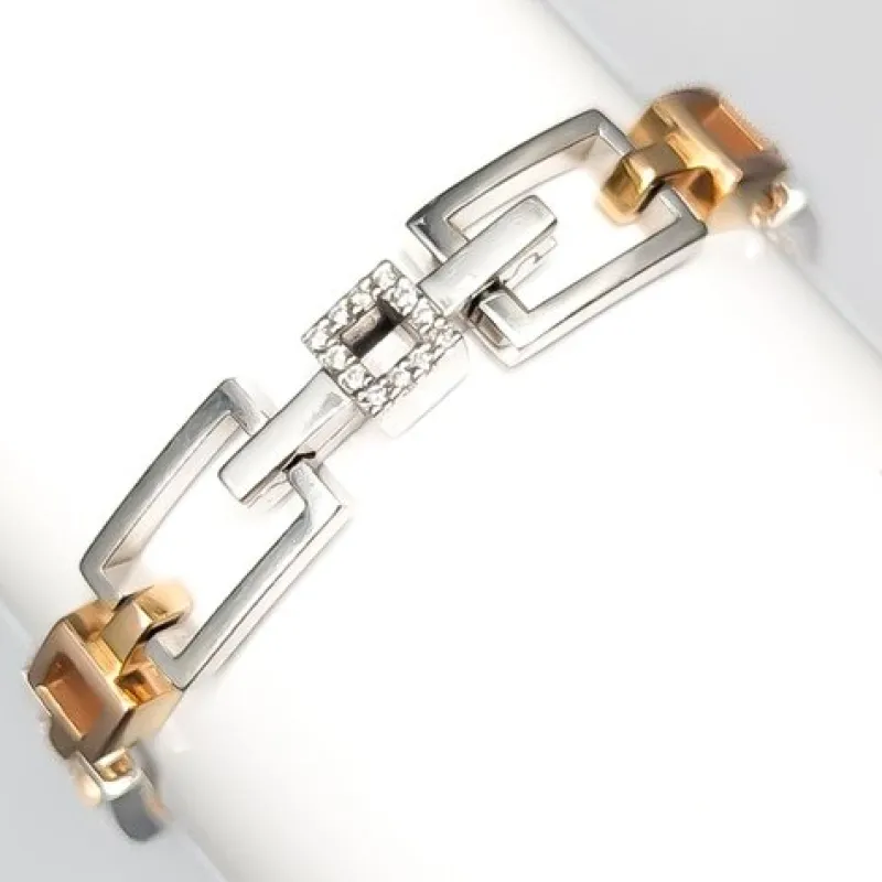 Pamono 14 Karat Gold Fantasy Link with Diamonds> Bracelets