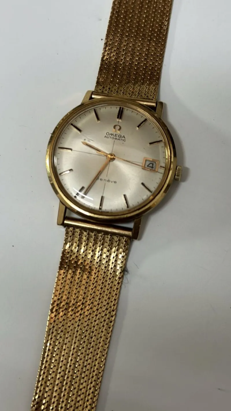 Hot Pamono 18 Karat Gold KLTS Omega Watch from Omega, 1950s