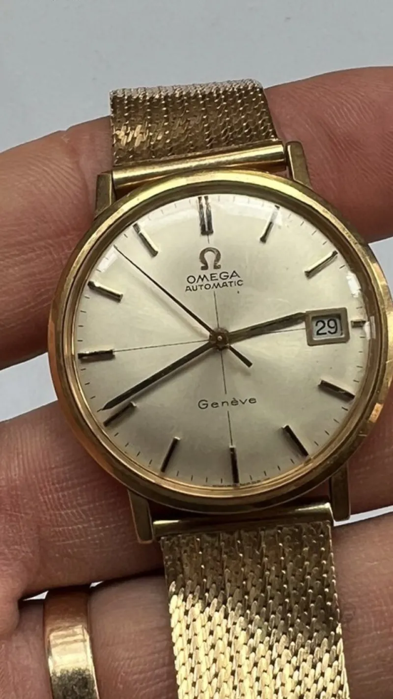 Hot Pamono 18 Karat Gold KLTS Omega Watch from Omega, 1950s