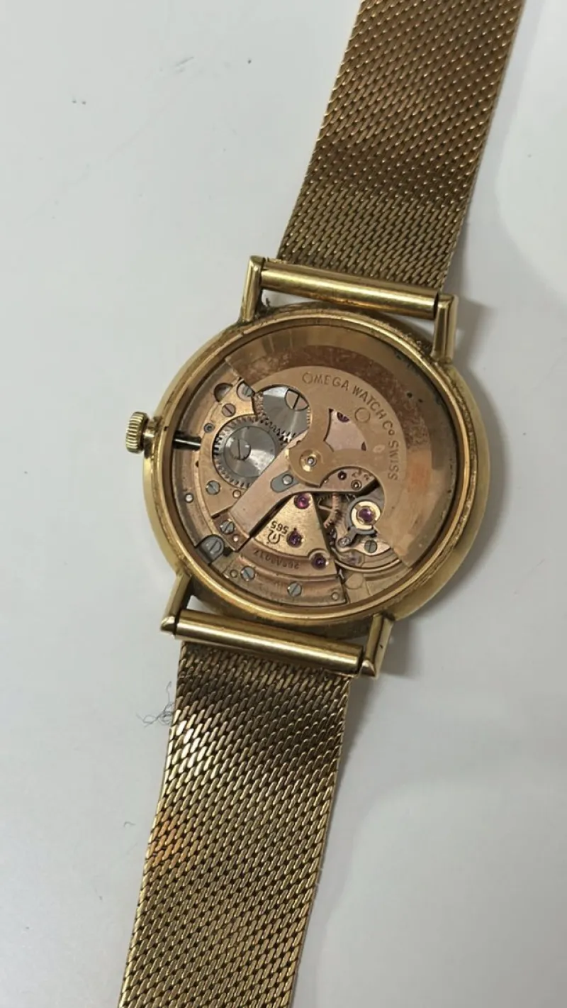 Hot Pamono 18 Karat Gold KLTS Omega Watch from Omega, 1950s