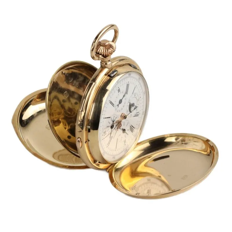 Pamono 14 Karat Gold Pocket Watch with Repeater from Reyem Frères Locle, Switzerland, 1900s> Watches