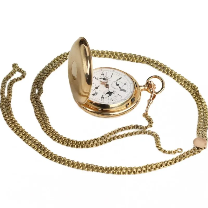 Pamono 14 Karat Gold Pocket Watch with Repeater from Reyem Frères Locle, Switzerland, 1900s> Watches