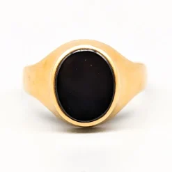 Pamono 18 Karat Gold Signet Ring with Onyx> Rings