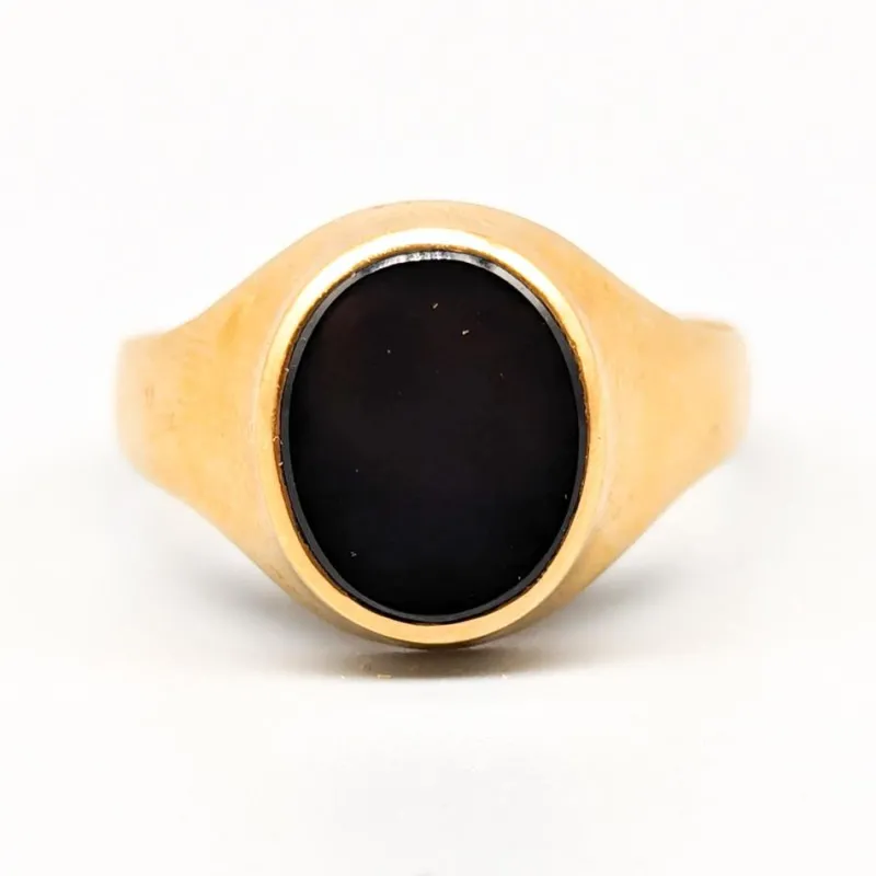 Pamono 18 Karat Gold Signet Ring with Onyx> Rings