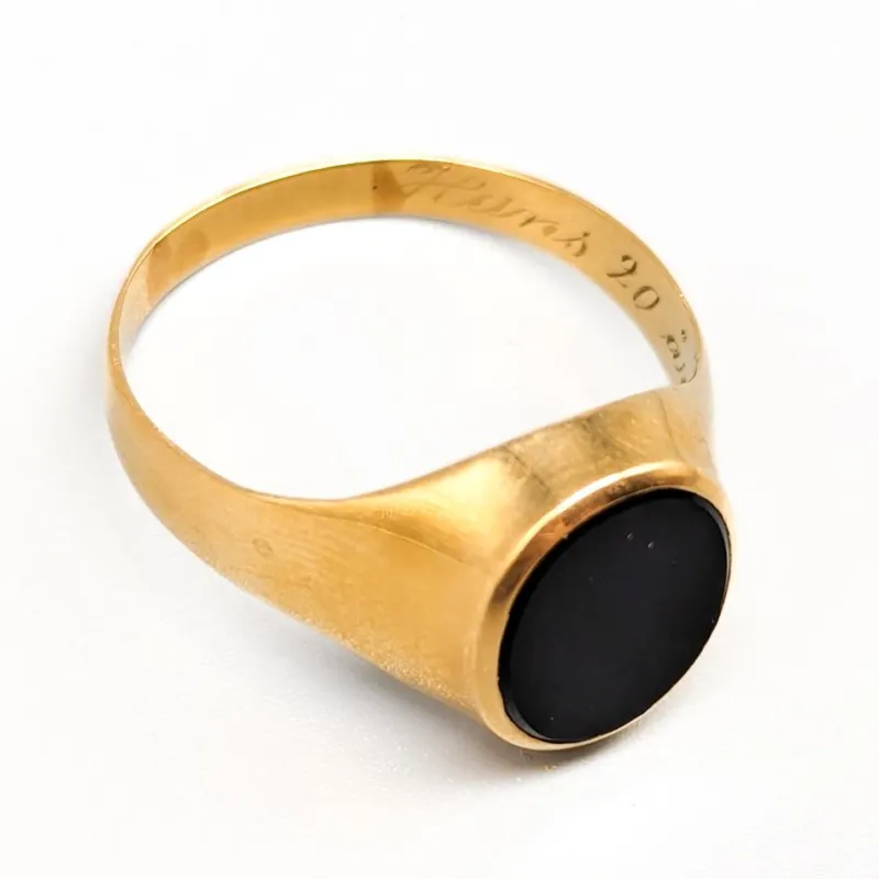 Pamono 18 Karat Gold Signet Ring with Onyx> Rings