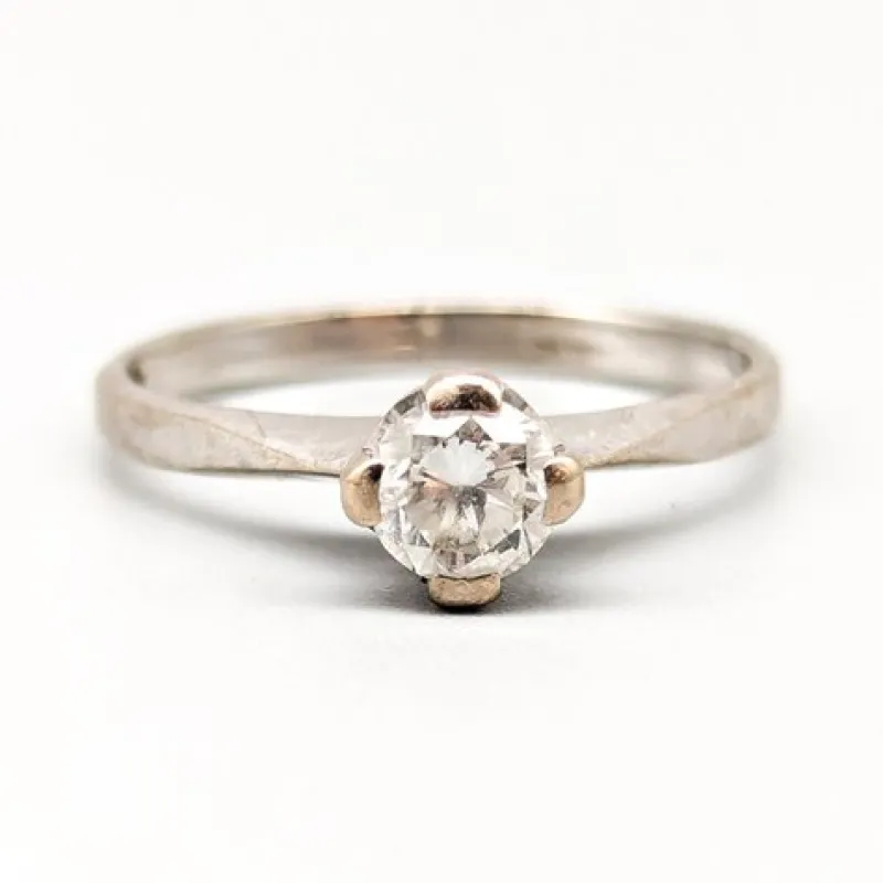 Sale Pamono 18 Karat Gold Solitaire Ring with Diamond