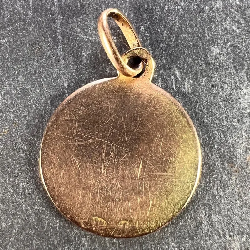 Pamono 9 Karat Rose Gold and Enamel Ivy Leaf Love Charm Pendant, 1930s> Necklaces
