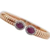 Pamono 18 Karat Rose Gold and White Gold Tubogas Bracelet with Rubies and Diamonds> Bracelets