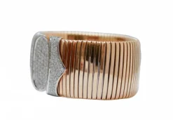 Online Pamono 18 Karat Rose Gold and White Gold Tubogas Bracelet with Diamonds