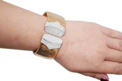 Online Pamono 18 Karat Rose Gold and White Gold Tubogas Bracelet with Diamonds