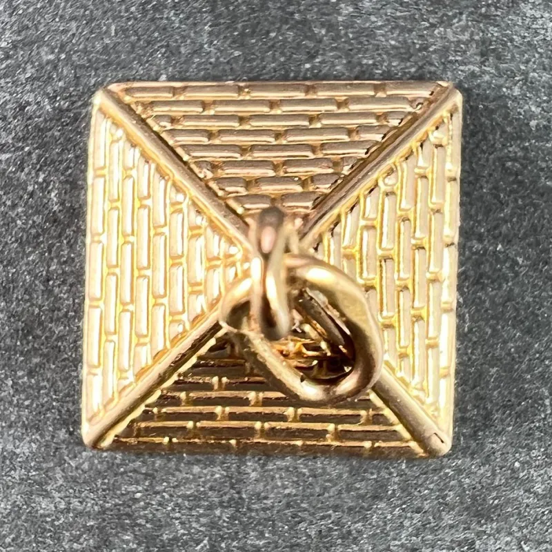 New Pamono 18 Karat Rose Gold Egyptian Pyramid Charm Pendant, 1950s
