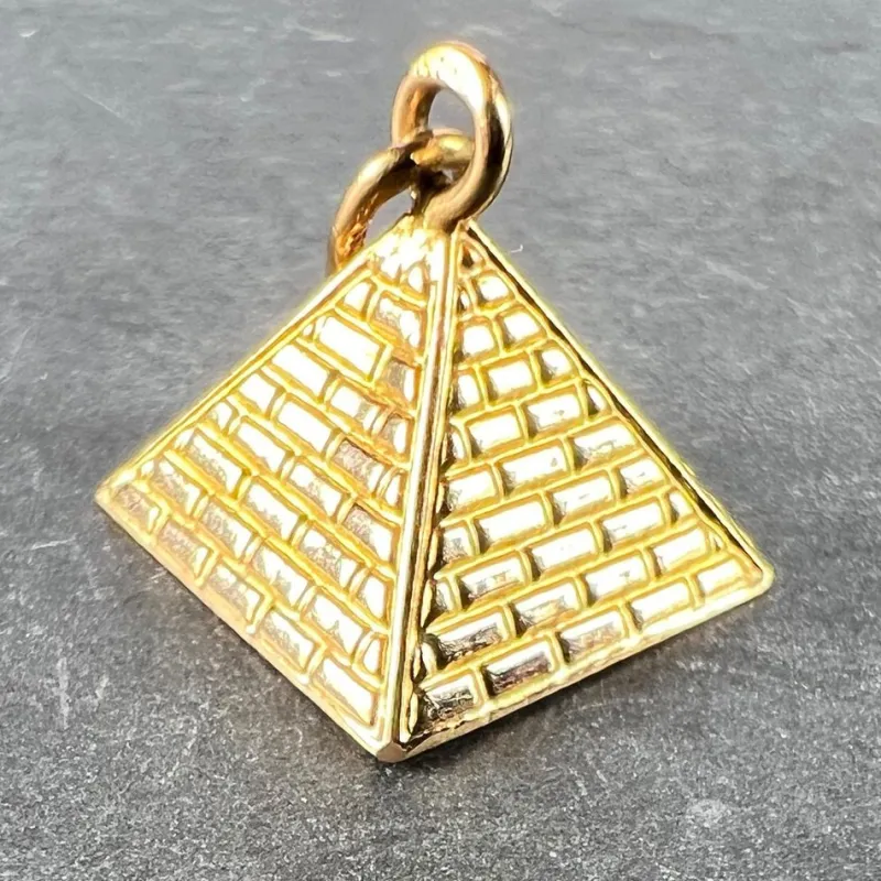New Pamono 18 Karat Rose Gold Egyptian Pyramid Charm Pendant, 1950s