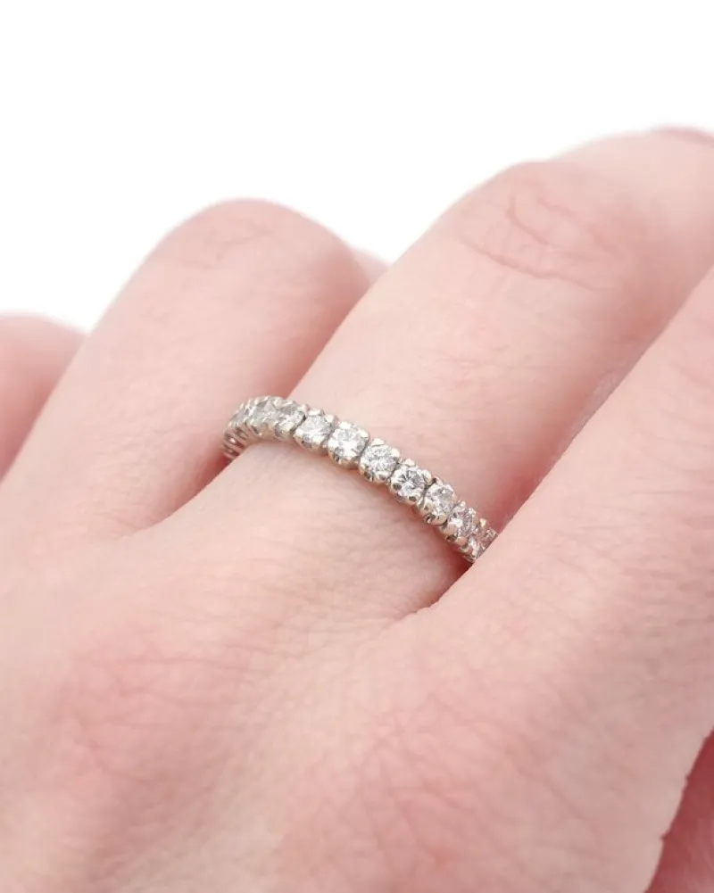 Online Pamono 18 Karat White Gold and Diamond Eternity Ring