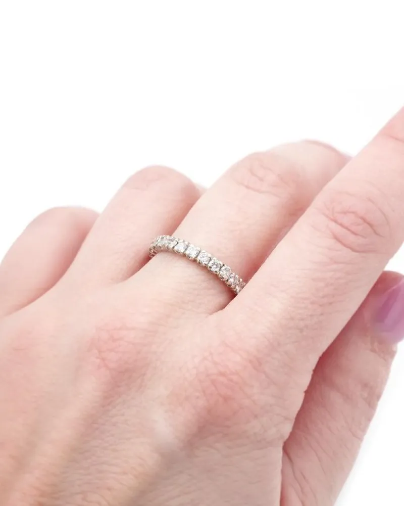 Online Pamono 18 Karat White Gold and Diamond Eternity Ring