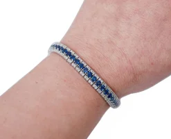 Pamono 18 Karat White Gold Bracelet with Sapphires and Diamonds><noscript><img width=