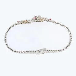 Pamono 18 Karat White Gold Bracelet with Ruby and Diamonds, 1950s><noscript><img width=