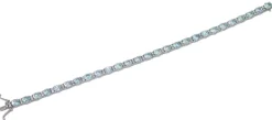 Outlet Pamono 18 Karat White Gold Bracelet with Aquamarine Colour Topazes and Diamonds