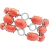 Pamono 18 Karat White Gold Bracelet with Coral and Diamonds> Bracelets