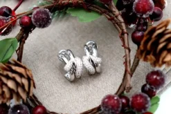 Outlet Pamono 18 Karat White Gold Earrings with Brilliant-Cut Diamonds, Set of 2