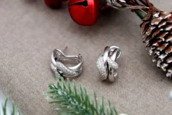 Outlet Pamono 18 Karat White Gold Earrings with Brilliant-Cut Diamonds, Set of 2