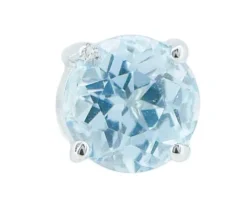 Hot Pamono 18 Karat White Gold Earrings with Aquamarine Topazs, Set of 2