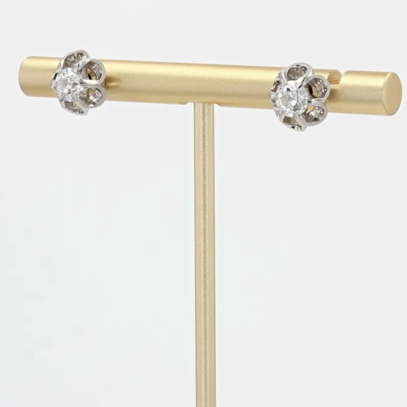 Pamono 18 Karat White Gold Earrings, 1920s, Set of 2> Earrings